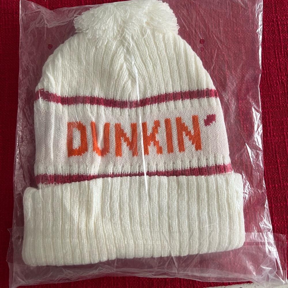 White and Orange Kids Beanie
